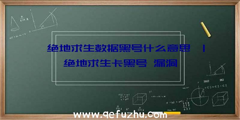 「绝地求生数据黑号什么意思」|绝地求生卡黑号